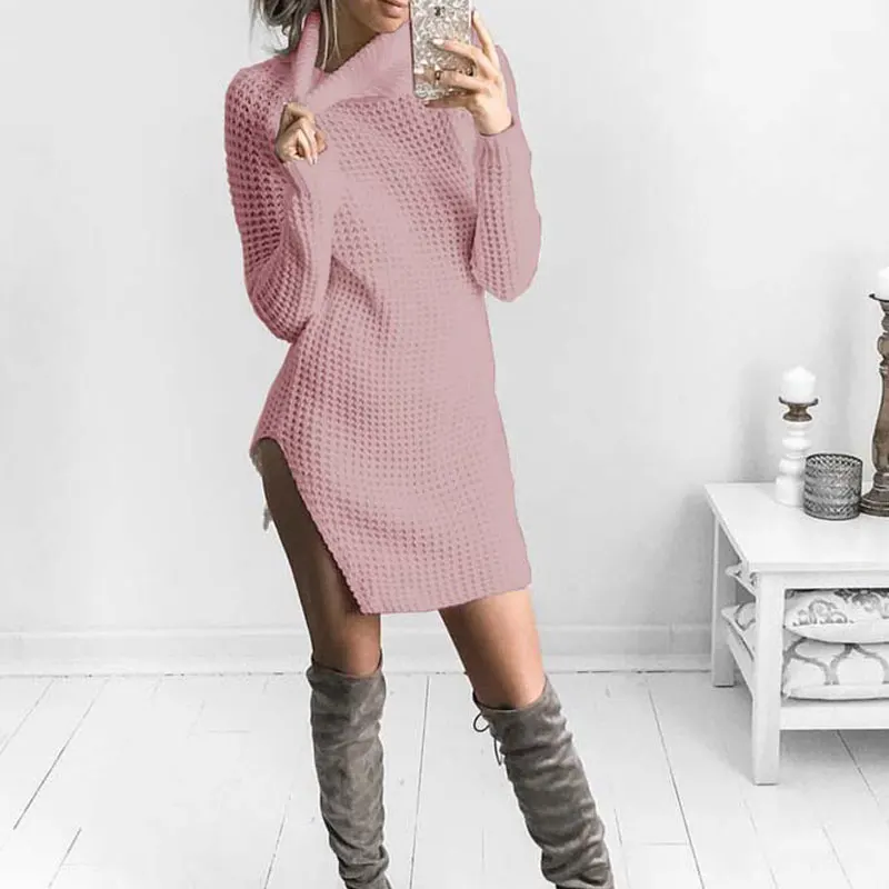 2018 Autumn Sweater Women Turtleneck Warm Bodycon Sweaters Soft Long Sleeve Slim Winter Warm Casual Dresses Sexy Knitted Dress
2018 Autumn Sweater Women Turtleneck Warm Bodycon Sweaters Soft Long Sleeve Slim Winter Warm Casual Dresses Sexy Knitted Dress