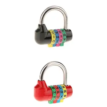 4 Digital Dial Letter Combination Padlock Code Lock Travel Luggage Suitcase