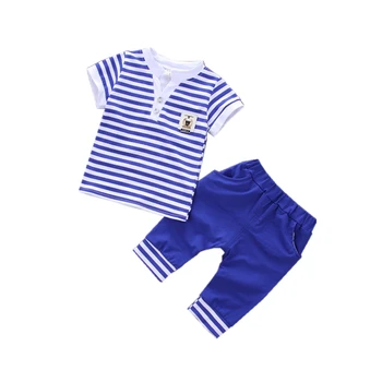 Fashion New Summer Children Boys Girl Striped Clothes Baby Short T-shirt Pants 2 Pcs/sets Kids Clothing Sets Toddler Tracksuits
Fashion New Summer Children Boys Girl Striped Clothes Baby Short T-shirt Pants 2 Pcs/sets Kids Clothing Sets Toddler Tracksuits