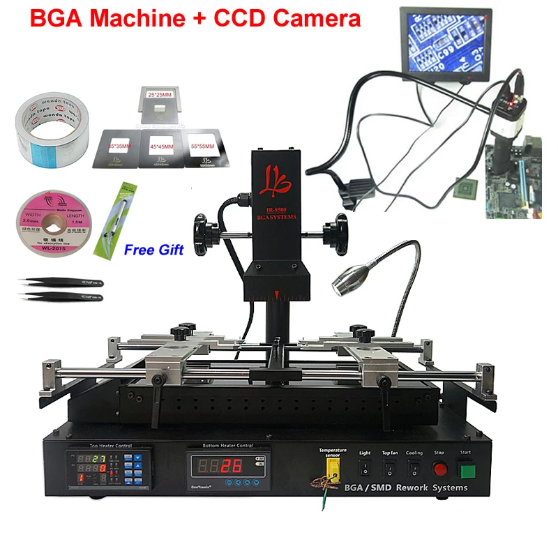 LY IR8500 Infrared BGA Soldering Station with 4 PCS IR Cover Reflectors Reballing Kits for Rework
LY IR8500 Infrared BGA Soldering Station with 4 PCS IR Cover Reflectors Reballing Kits for Rework