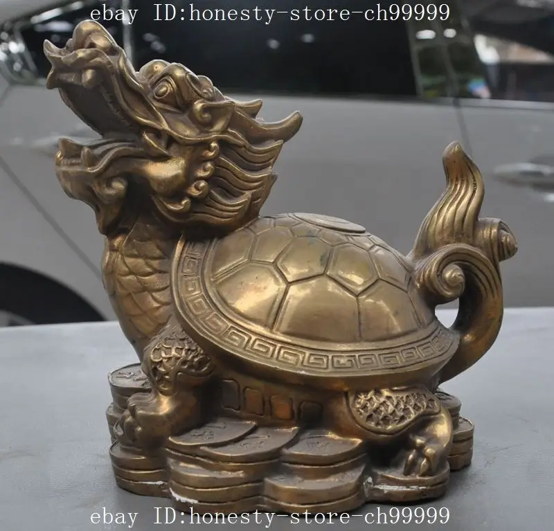 10" chinese brass fengshui dragon turtle tortoise money coin wealth lucky statue
10" chinese brass fengshui dragon turtle tortoise money coin wealth lucky statue