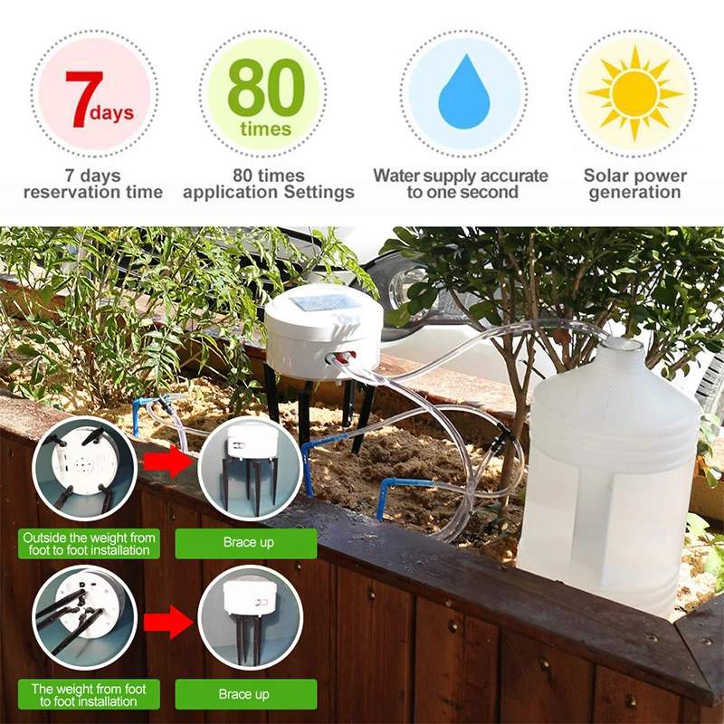 Solar automatic watering device timing automatic watering device watering flower Drip irrigation tool water pump timer system
Solar automatic watering device timing automatic watering device watering flower Drip irrigation tool water pump timer system