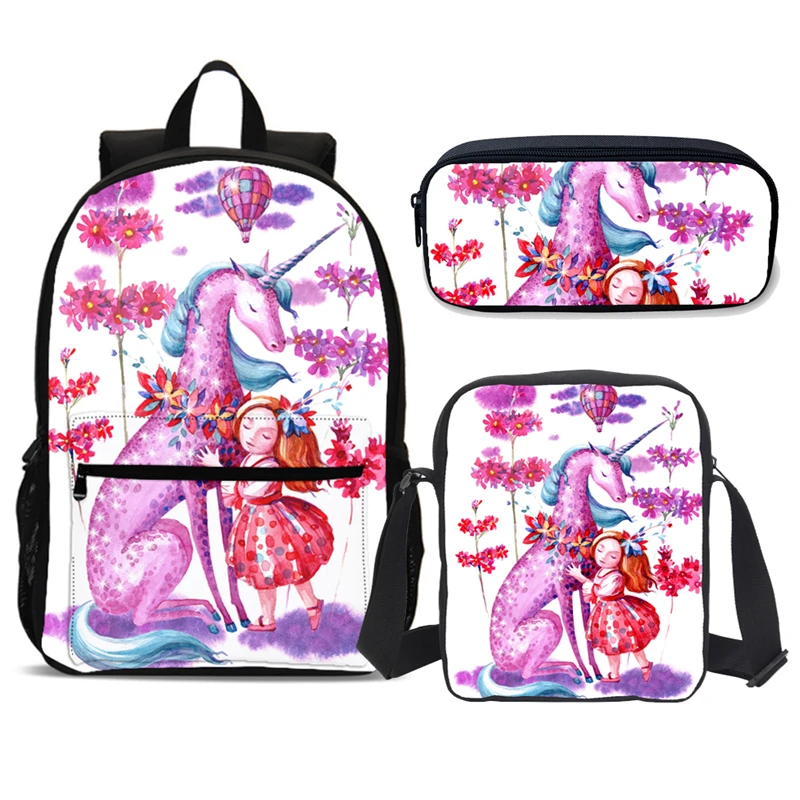 3Pcs/Set Portfolio School Bags For Girls Cool Cute Cartoon Unicorn 3D Printing Backpacks Teenagers Kids Bookbag Casual Daypacks
3Pcs/Set Portfolio School Bags For Girls Cool Cute Cartoon Unicorn 3D Printing Backpacks Teenagers Kids Bookbag Casual Daypacks