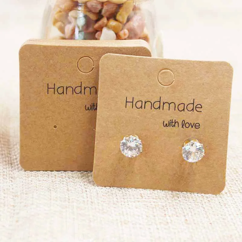 HandMade Jewerly Tag Necklace Stud Earring Card Candy Favor Baby Toy Label 