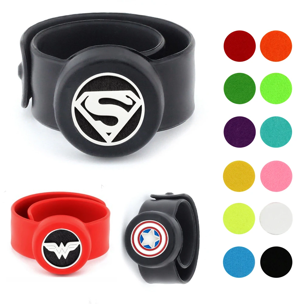 BINSONG Kids super hero wonder woman shield Adjustable Mosquito Repellent Bracelet Diffuser Children Perfume Silicone Bracelets
BINSONG Kids super hero wonder woman shield Adjustable Mosquito Repellent Bracelet Diffuser Children Perfume Silicone Bracelets