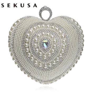 SEKUSA heart shaped women evening bags beaded small purse day clutches evening bags finger ring rhinestones wedding handbag
SEKUSA heart shaped women evening bags beaded small purse day clutches evening bags finger ring rhinestones wedding handbag