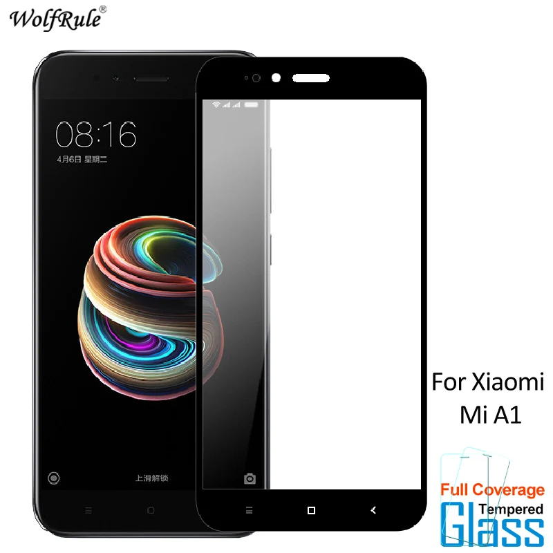2 шт для стекла Xiaomi Mi A1 Защитная пленка экрана из закаленного стеклянная полная