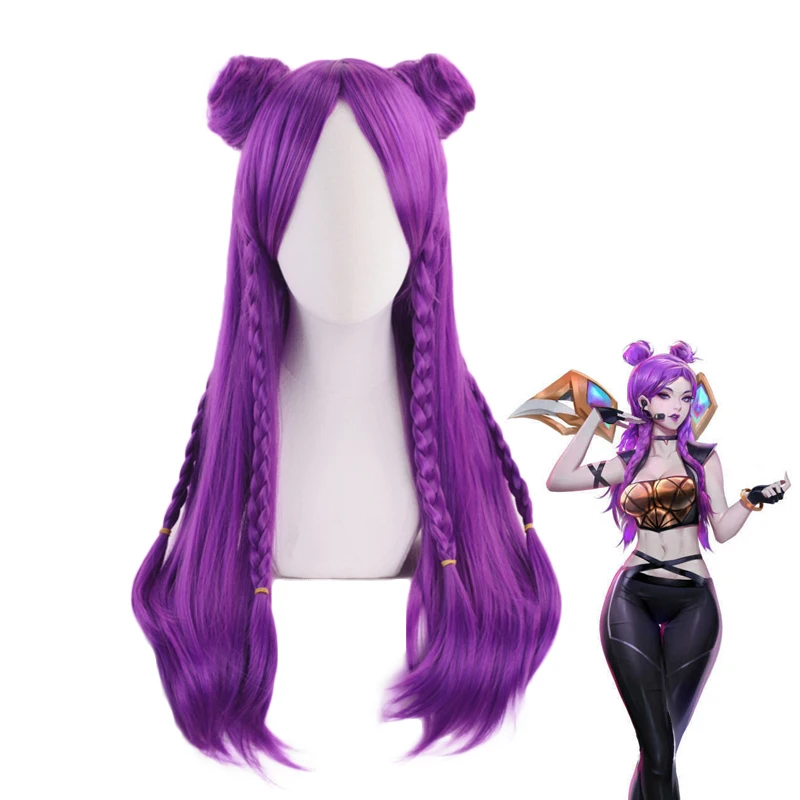 K/DA Kaisa Long Purple Braid Wig With Bun Cosplay Costume KDA Kai'Sa Women Heat Resistant Synthetic Hair Party Role Play Wigs
K/DA Kaisa Long Purple Braid Wig With Bun Cosplay Costume KDA Kai'Sa Women Heat Resistant Synthetic Hair Party Role Play Wigs