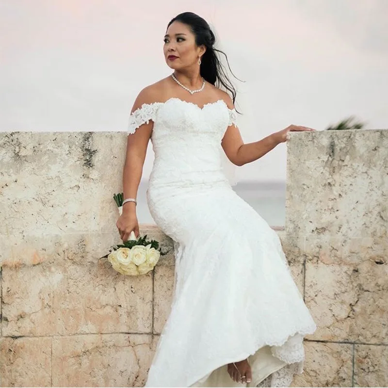 Off The Shoulder Wedding Dress Lace Appliques White Ivory Bridal Dress Full Length Mermaid Style Lace Up Back Vestido De Novia
Off The Shoulder Wedding Dress Lace Appliques White Ivory Bridal Dress Full Length Mermaid Style Lace Up Back Vestido De Novia