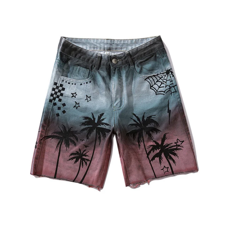 Cotton Knee Length Shorts Men Hawaiian Coco Printed Male Denim Short Hole Straight Wash Jeans Clothing
Cotton Knee Length Shorts Men Hawaiian Coco Printed Male Denim Short Hole Straight Wash Jeans Clothing