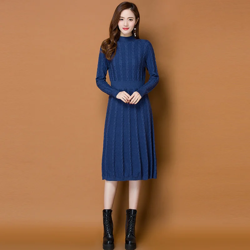 Turtleneck Knitted Sweater Dress Lace Up Elegant Sweater Woman Winter 2019 Long Sleeve Ladies Casual Dresses For Women's Sweater
Turtleneck Knitted Sweater Dress Lace Up Elegant Sweater Woman Winter 2019 Long Sleeve Ladies Casual Dresses For Women's Sweater