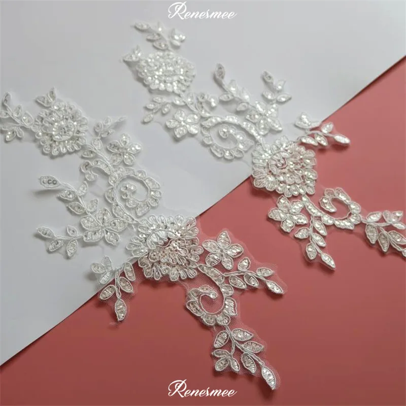 2Pairs/ 4pcs Ivory Sequins Embroidered Lace Applique Trim Sewing Collar for Wedding Dress DIY Costume Show 33X10.5cm SX381
2Pairs/ 4pcs Ivory Sequins Embroidered Lace Applique Trim Sewing Collar for Wedding Dress DIY Costume Show 33X10.5cm SX381