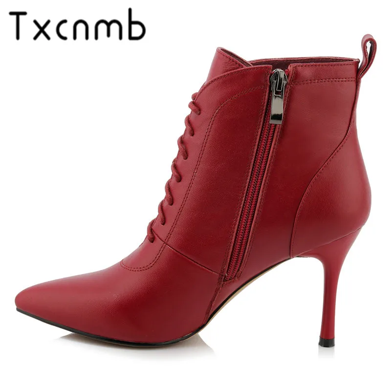 TXCNMB New Cow Leather High Heels Boots Women Ankle Boots Dress Ladies Dress Shoes Elegant Winter Autumn Shoes Woman Size 40
TXCNMB New Cow Leather High Heels Boots Women Ankle Boots Dress Ladies Dress Shoes Elegant Winter Autumn Shoes Woman Size 40