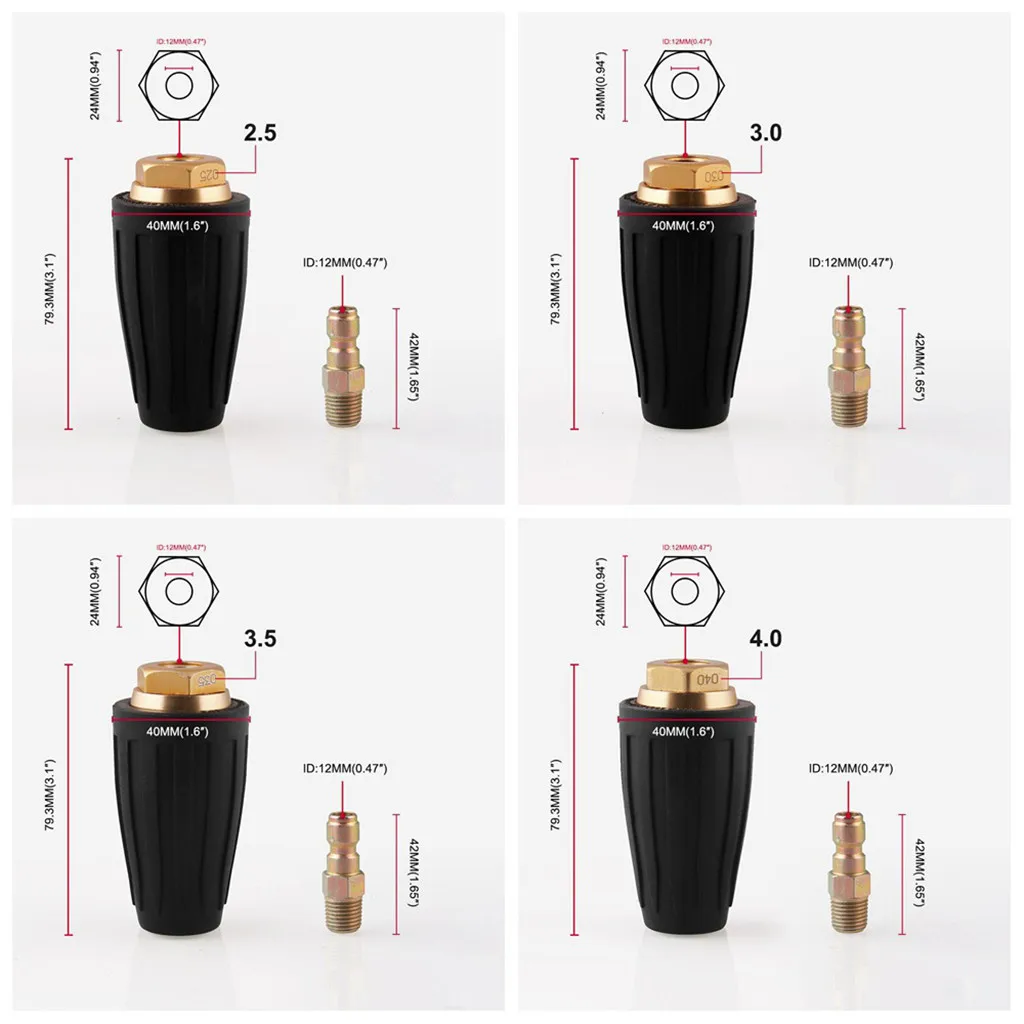 NEW High Pressure Washer Rotating Turbo Nozzle Spray Tip 2.5-5 GPM 3600PSI Dropshipping que gira a ponta turbocompressor 3.1
NEW High Pressure Washer Rotating Turbo Nozzle Spray Tip 2.5-5 GPM 3600PSI Dropshipping que gira a ponta turbocompressor 3.1