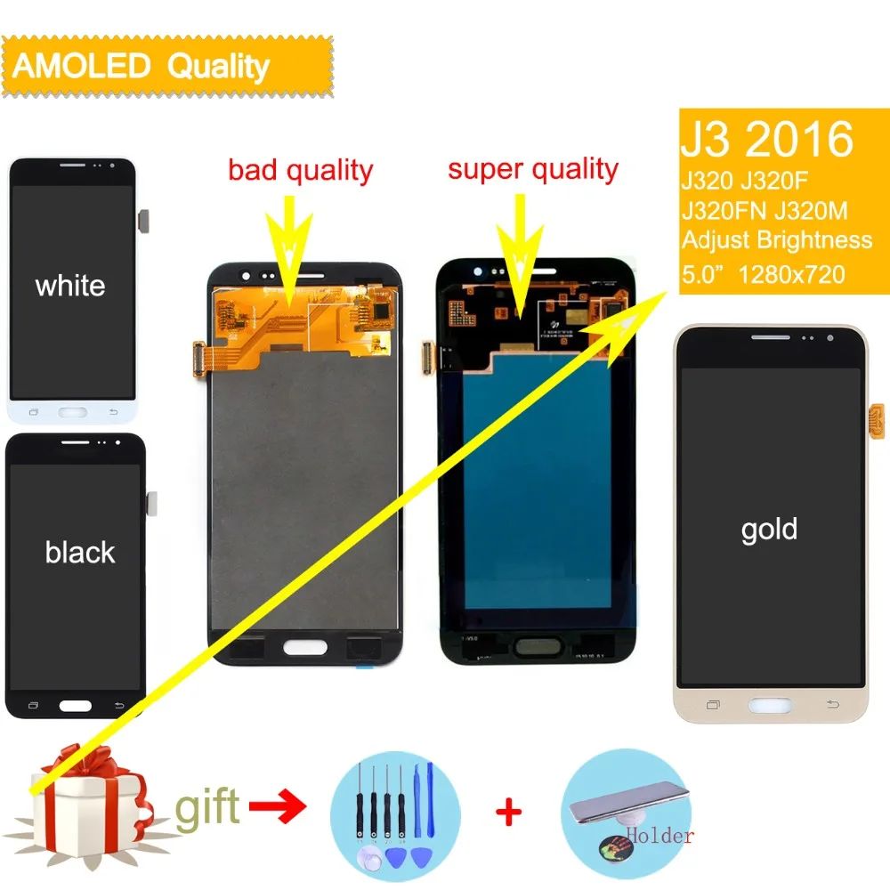 AMOLED LCD for SAMSUNG J3 2016 Display J320 J320F LCD Touch Screen Digitizer assembly for SAMSUNG Galaxy J3 2016 Display J320FN
AMOLED LCD for SAMSUNG J3 2016 Display J320 J320F LCD Touch Screen Digitizer assembly for SAMSUNG Galaxy J3 2016 Display J320FN
