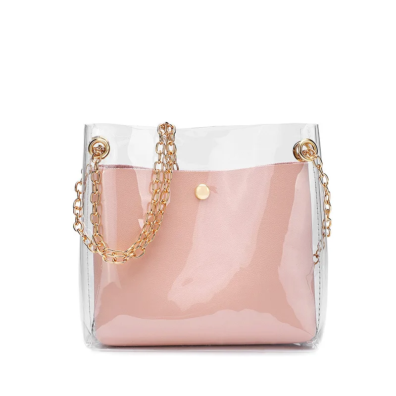 Women Handbag Set Girls Crossbody Purse Transparent Chains Bag Ladies Messenger Shoulder Bag Black Summer Beach Bag High Quality
Women Handbag Set Girls Crossbody Purse Transparent Chains Bag Ladies Messenger Shoulder Bag Black Summer Beach Bag High Quality