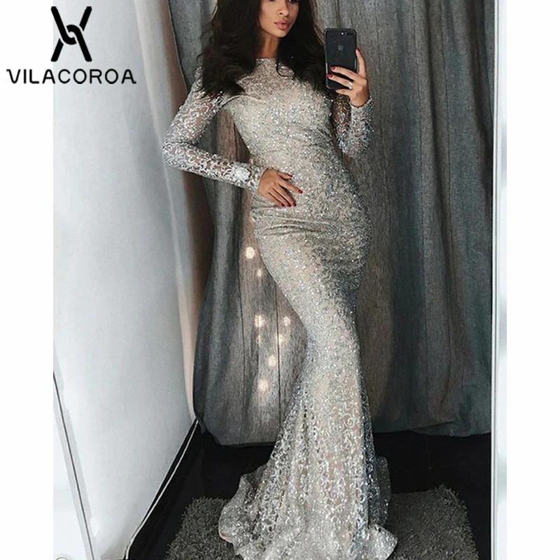 Vestidos Long Party Women's Dresses Silver Round Neck Long Sleeve Sequin High Waist Bag Hip Dress For Women vestidos de fiesta
Vestidos Long Party Women's Dresses Silver Round Neck Long Sleeve Sequin High Waist Bag Hip Dress For Women vestidos de fiesta