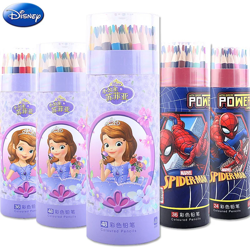 Cute Sophia Spiderman color pencil 12/24/36/48 pcs/barrel Disney Children's Painting Supplies interesting color pencil set
Cute Sophia Spiderman color pencil 12/24/36/48 pcs/barrel Disney Children's Painting Supplies interesting color pencil set