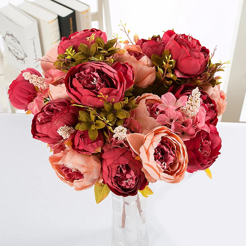 13 Branch/Bouquet Artificial flowers Peony Vivid flores artificiales Fake Silk Rose Bridal Wedding decor wreath gland home
13 Branch/Bouquet Artificial flowers Peony Vivid flores artificiales Fake Silk Rose Bridal Wedding decor wreath gland home