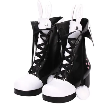 New original Lolita boots winter lace lapel embroidery rabbit ears high heel girls shoes Custom made A
New original Lolita boots winter lace lapel embroidery rabbit ears high heel girls shoes Custom made A