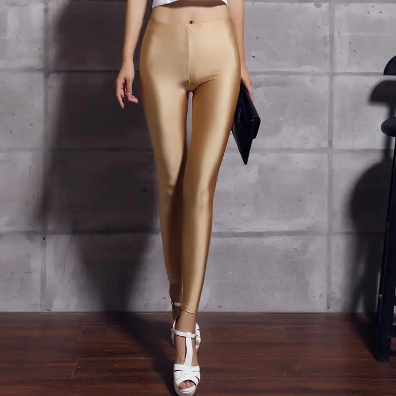 Hot Selling 2020 Women Solid Color Fluorescent Shiny Pant Leggings Large Size Spandex Shinny Elasticity Casual Trousers For Girl Hot Selling 2020 Women Solid Color Fluorescent Shiny Pant Leggings Large Size Spandex Shinny Elasticity Casual Trousers For Girl