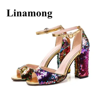 2018 Summer Bling Bling Fashion Newest Open Toe Cover Heel Buckle Strap Square Heel High Heel Party Shoes Women Sandals
2018 Summer Bling Bling Fashion Newest Open Toe Cover Heel Buckle Strap Square Heel High Heel Party Shoes Women Sandals
