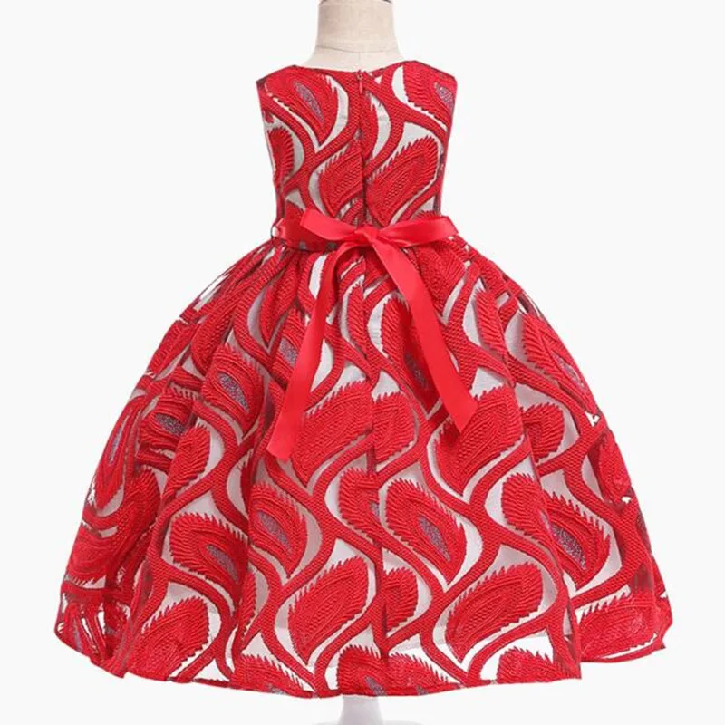 Elegant Belt Flower Girls Dresses Children Princess Birthday Wedding Party Ball Gown Fashion Baby Girls Dress For Kids Clothes (3)