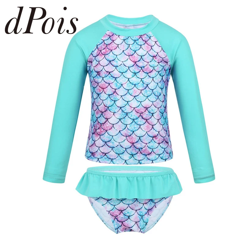 Summer Kids Girls Tankini Swimsuit Long Sleeves Fish Scales Printed Rashguard Swimwear Swimming Suit Swim Tops with Bottoms Set
Summer Kids Girls Tankini Swimsuit Long Sleeves Fish Scales Printed Rashguard Swimwear Swimming Suit Swim Tops with Bottoms Set