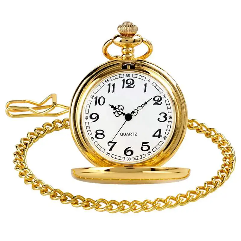 Роскошный гладкий серебряный кулон карманные FOB часы Современный арабский номер