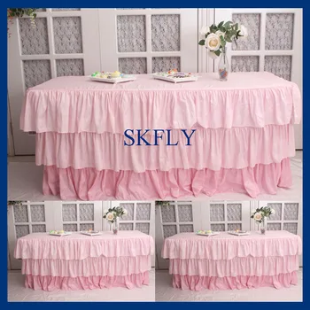 SK006D New 2019 taffeta ruffled 6ft rectangle 30'' wide, 72'' long, 30'' drop pink table cloth with top
SK006D New 2019 taffeta ruffled 6ft rectangle 30'' wide, 72'' long, 30'' drop pink table cloth with top