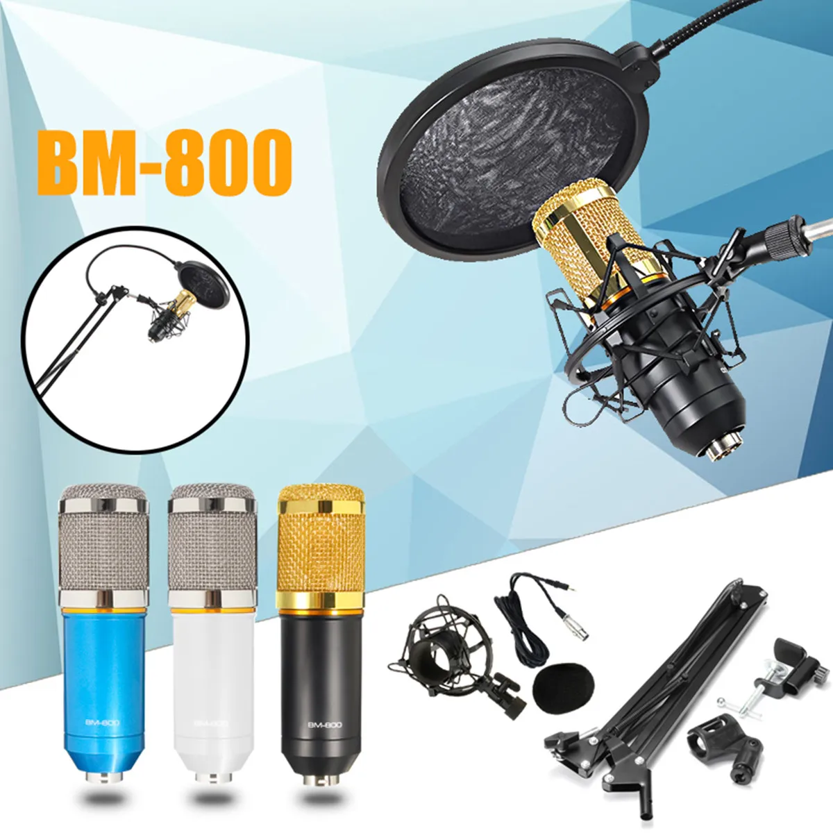 LEORY Professional BM-800 Condenser Microphone Dynamic Mic Sound Audio Studio Recording Microfone With Stand Shock Mount
LEORY Professional BM-800 Condenser Microphone Dynamic Mic Sound Audio Studio Recording Microfone With Stand Shock Mount