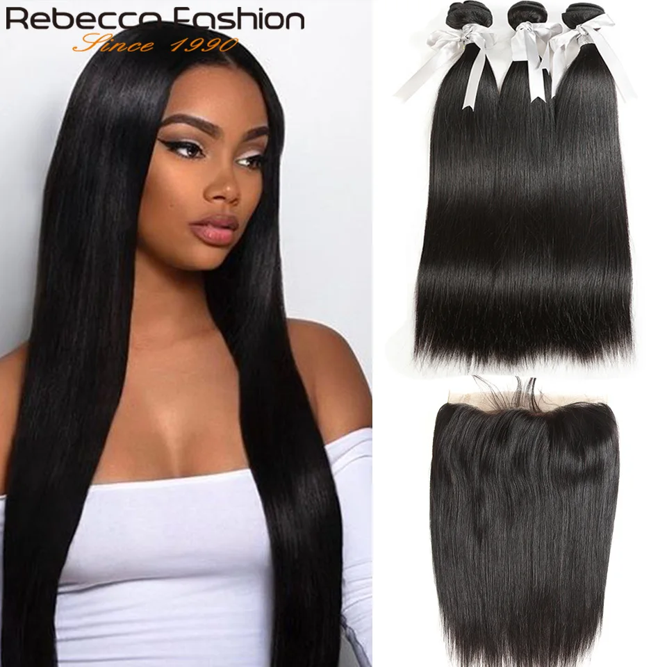 Rebecca Brazilian Straight Hair Bundles With Frontal Non Remy Human Hair 13x4 Lace Frontal Closure With 8 To 28 30 Inch Bundles
Rebecca Brazilian Straight Hair Bundles With Frontal Non Remy Human Hair 13x4 Lace Frontal Closure With 8 To 28 30 Inch Bundles