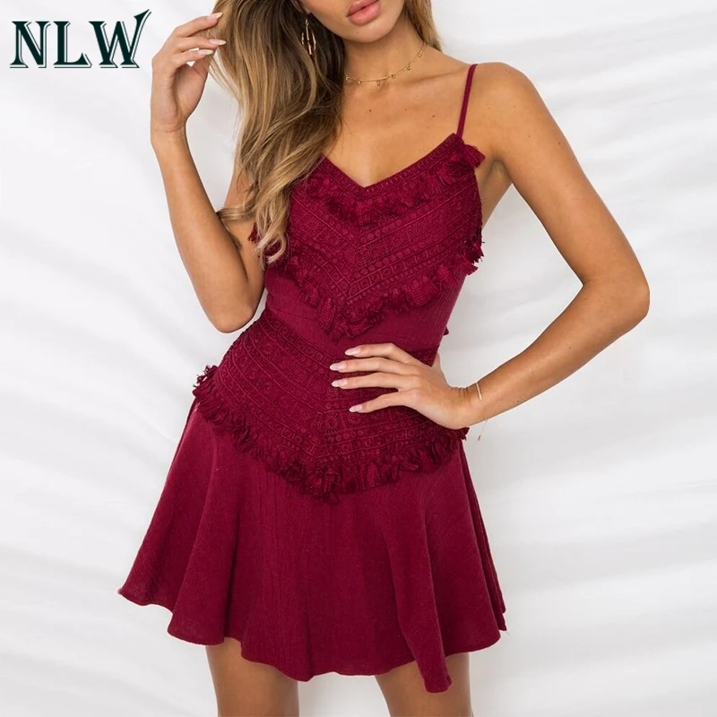 NLW Tassel Lace Sexy Short Dress Spaghetti Strap Beach Green Casual Dress Elegant White Party Women Dress Vestidos
NLW Tassel Lace Sexy Short Dress Spaghetti Strap Beach Green Casual Dress Elegant White Party Women Dress Vestidos