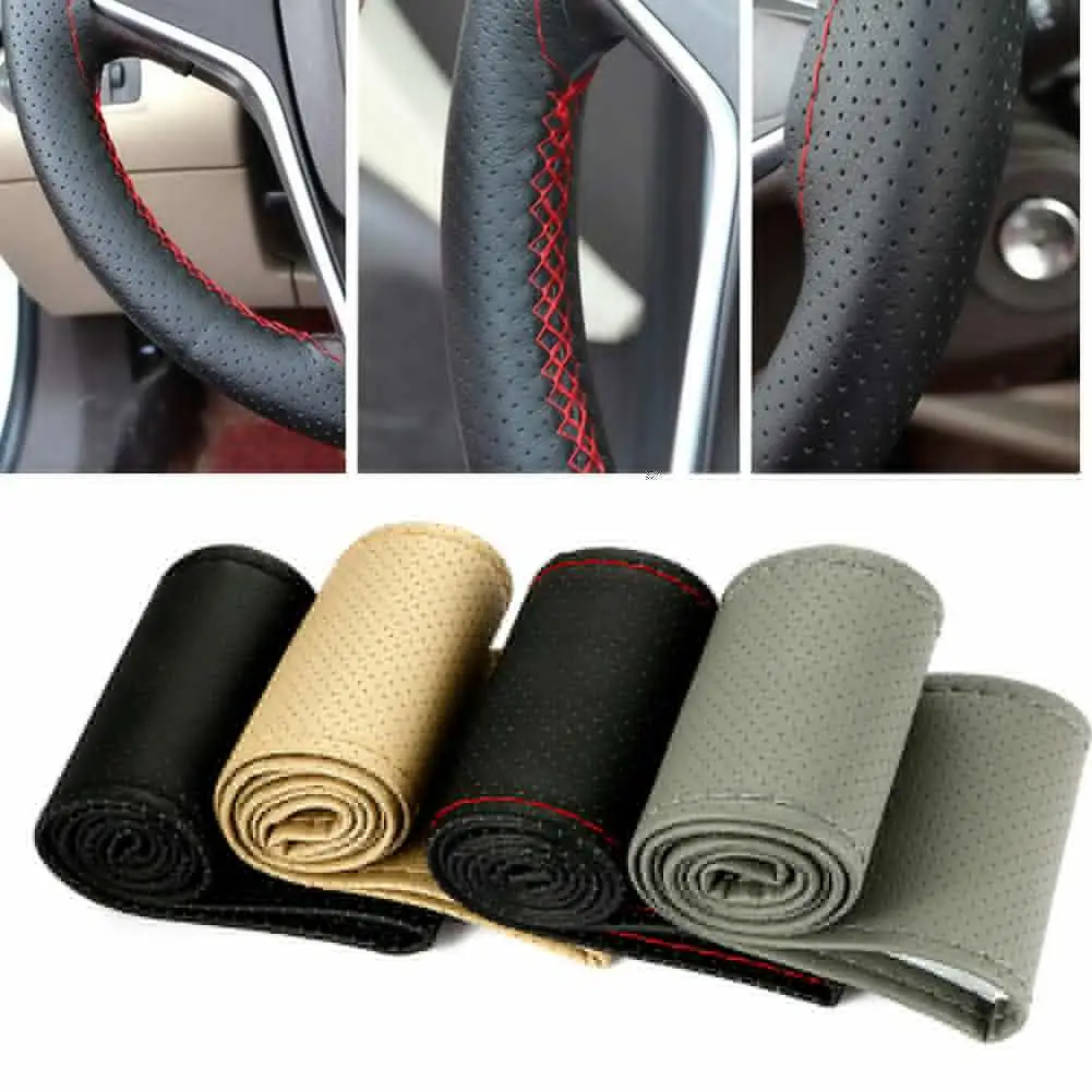 100% Genuine Wheel Cover DIY Car-styling Steering Extremely Soft Leather Braid for Car With Needle&Thread Black Gray Beige Hot
100% Genuine Wheel Cover DIY Car-styling Steering Extremely Soft Leather Braid for Car With Needle&Thread Black Gray Beige Hot