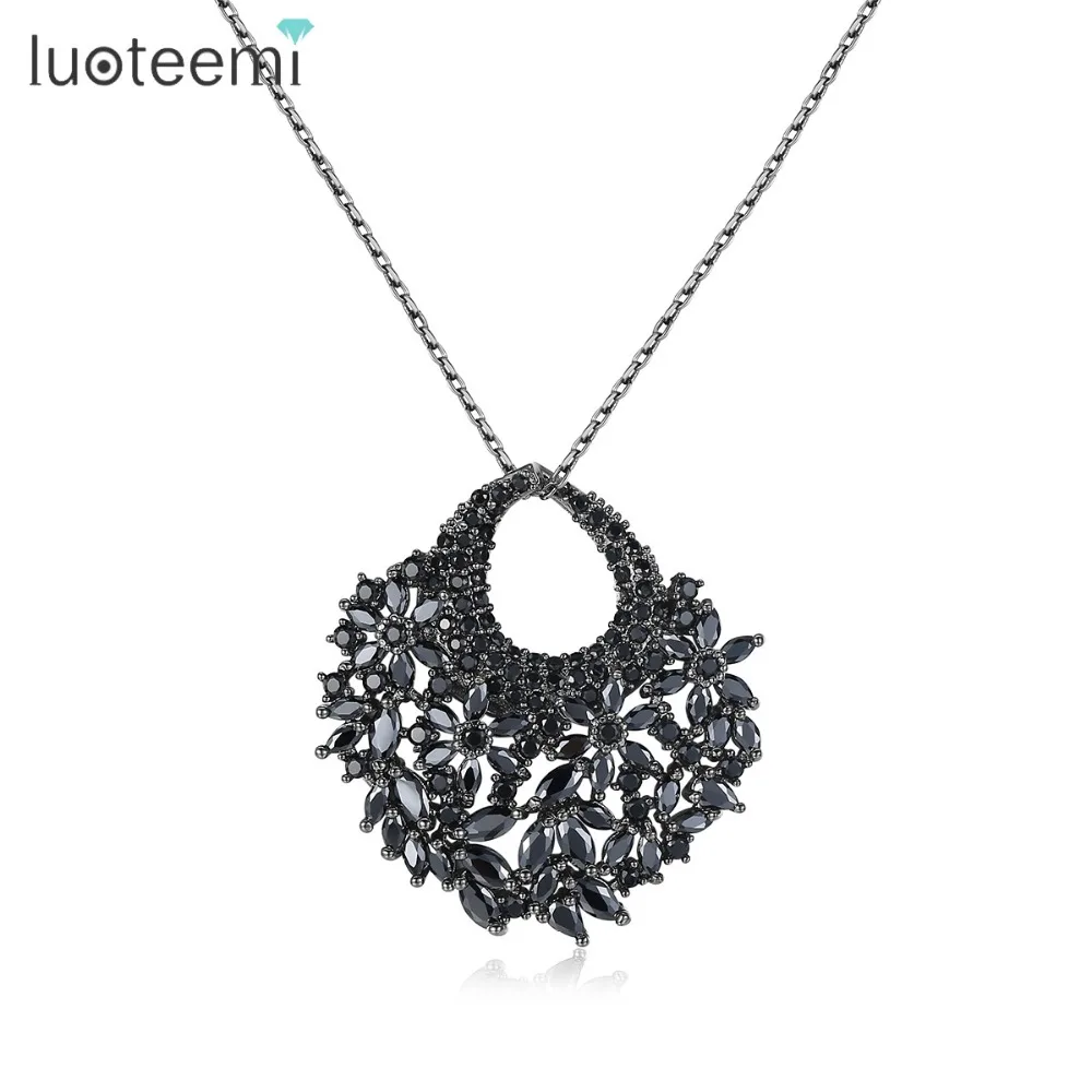 LUOTEEMI Brand New Design Fashion CZ Crystal Flower Shape Pendant Necklaces For Women Gun Black Link Chain Necklace Bijoux Gifts
LUOTEEMI Brand New Design Fashion CZ Crystal Flower Shape Pendant Necklaces For Women Gun Black Link Chain Necklace Bijoux Gifts