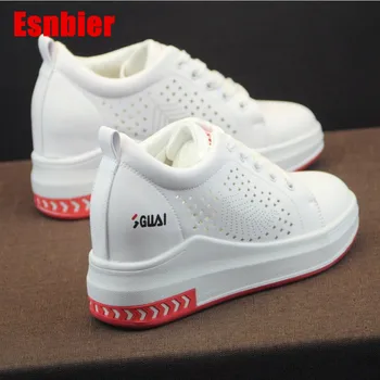 Women Wedge Platform Rubber Brogue Leather Lace Up High heel Shoes Pointed Toe Heigh Increasing Creepers White Sneakers
Women Wedge Platform Rubber Brogue Leather Lace Up High heel Shoes Pointed Toe Heigh Increasing Creepers White Sneakers