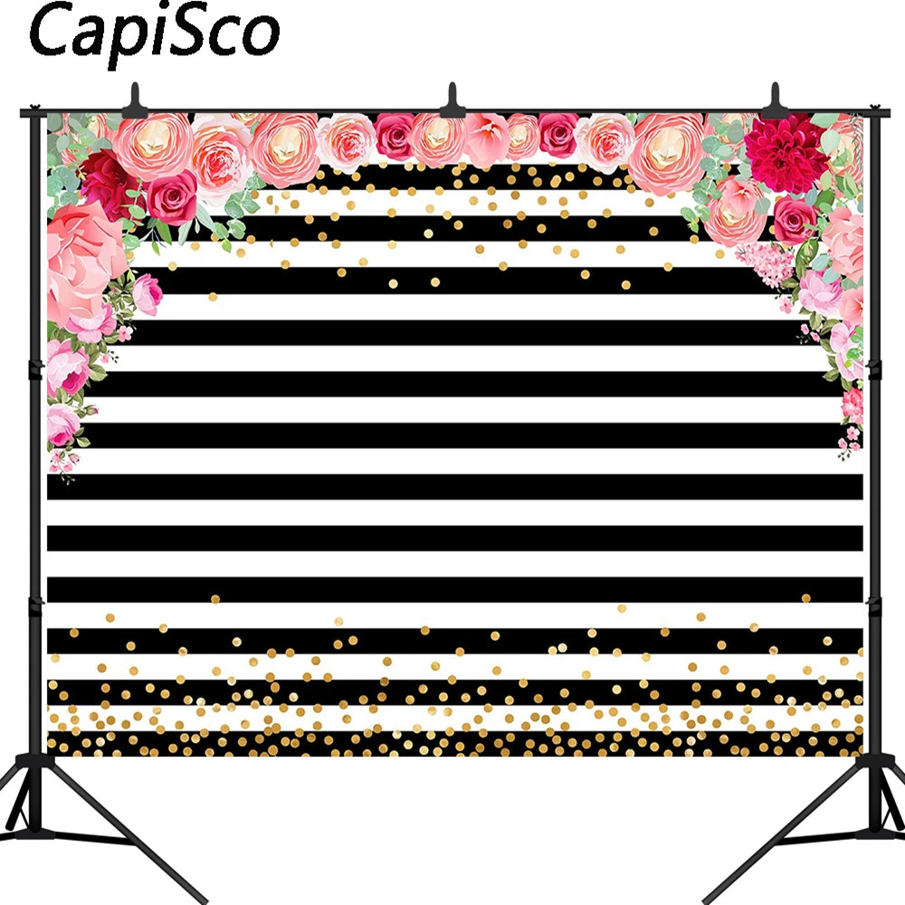 Capisco Floral Black and White Stripe Birthday Party Wedding Decor Decorations Baby Shower Photography Backdrop Background
Capisco Floral Black and White Stripe Birthday Party Wedding Decor Decorations Baby Shower Photography Backdrop Background