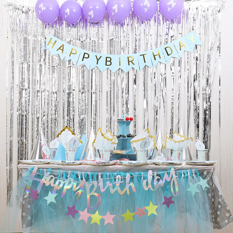 Mermaid Theme Silver Series Children's Birthday Party Wedding Decoration Party Supplies Paper Tray Napkin Tablecloth
Mermaid Theme Silver Series Children's Birthday Party Wedding Decoration Party Supplies Paper Tray Napkin Tablecloth