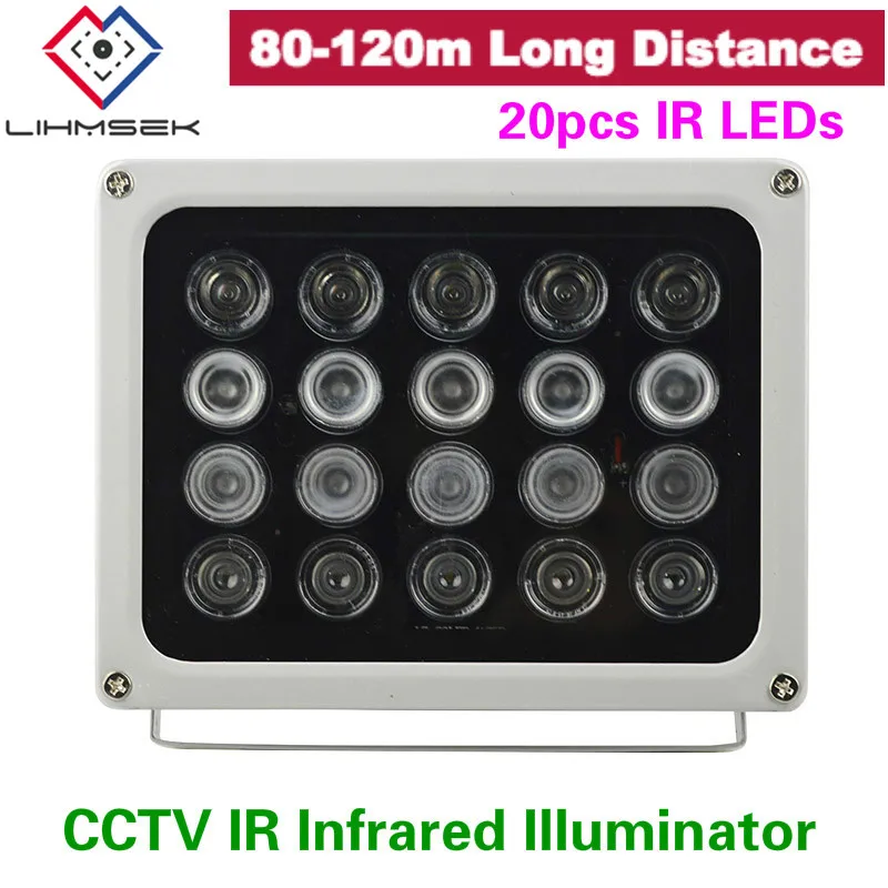 Lihmsek High-End Long distance 80-120M 20pcs high power IR LED illuminator Infrared assistant light for CCTV LPR ANPR Camera
Lihmsek High-End Long distance 80-120M 20pcs high power IR LED illuminator Infrared assistant light for CCTV LPR ANPR Camera