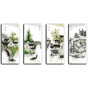 Four Seasons in Water Village Paintings On Canvas DMC Counted Cross Stitch Kits for Embroidery 11CT Home Decor Needlework Sets
Four Seasons in Water Village Paintings On Canvas DMC Counted Cross Stitch Kits for Embroidery 11CT Home Decor Needlework Sets
