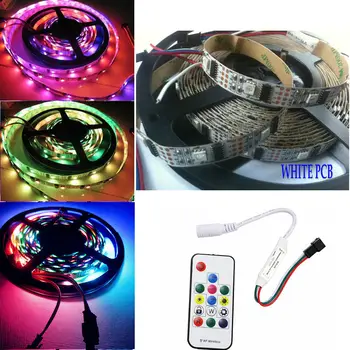 5M 16.4F 5V WS2801 addressable RGB LED magic dream color Strip light 32Leds/M non-Waterproof PCB white+SP103E remote Controller
5M 16.4F 5V WS2801 addressable RGB LED magic dream color Strip light 32Leds/M non-Waterproof PCB white+SP103E remote Controller