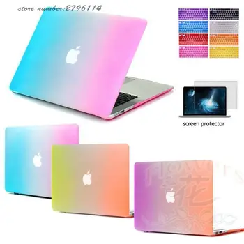 

Fashion Rainbow Colour Rubberized Hard Matte Cases Cover For Macbook Air 11 13,Pro 13 15,Retina 13 15,Ultra-thin Shell Case