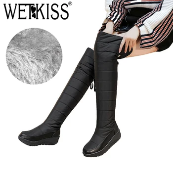 WETKISS New Cross Tied Snow Boots Women Platform Boot Knee High Winter Warm Footwear Cleated Fashion Ladies Shoes Big Size 35-44
WETKISS New Cross Tied Snow Boots Women Platform Boot Knee High Winter Warm Footwear Cleated Fashion Ladies Shoes Big Size 35-44