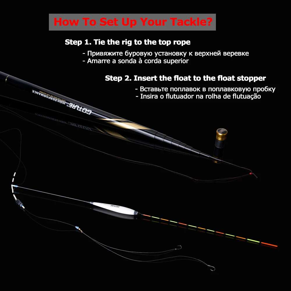 Goture Telescopic Fishing Rod 3 0m 7 2m Carbon Fiber Rod Hand Pole