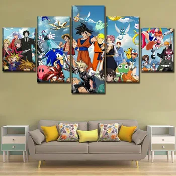 Canvas HD Prints Paintings For Living Room Wall Art Decorative Framework 5 Pieces Cartooning And Anime Crossovers Poster
Canvas HD Prints Paintings For Living Room Wall Art Decorative Framework 5 Pieces Cartooning And Anime Crossovers Poster