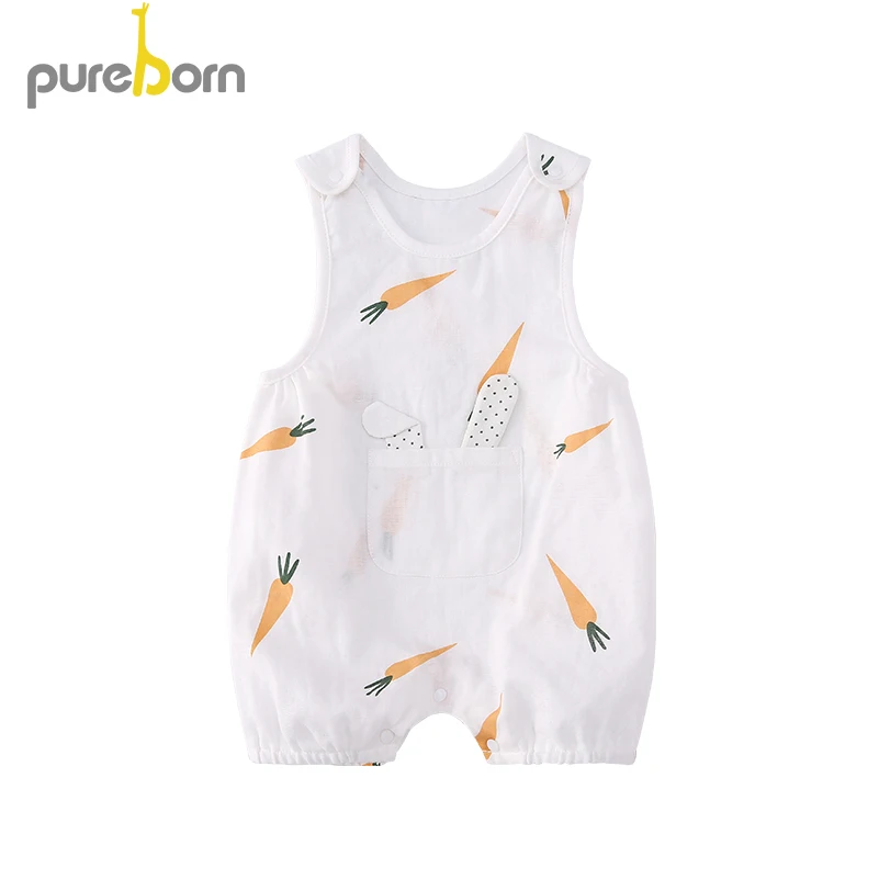 Pureborn Newborn Baby Clothes Baby Onesies Summer Boys And Girls Clothes Sleevelesss Cartoon Carrot Cotton Toddler Romper
Pureborn Newborn Baby Clothes Baby Onesies Summer Boys And Girls Clothes Sleevelesss Cartoon Carrot Cotton Toddler Romper