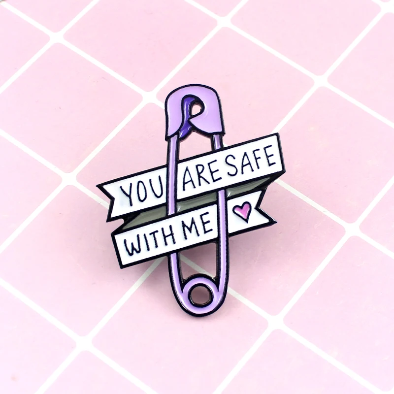 Creative Cartoon YOU ARE SAFE WITH ME Purple Pin Brooch Fashion Cute Backpack Backpack Enamel Pin Jewelry Gifts For Friends
Creative Cartoon YOU ARE SAFE WITH ME Purple Pin Brooch Fashion Cute Backpack Backpack Enamel Pin Jewelry Gifts For Friends