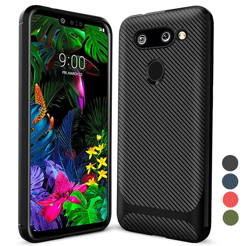 for LG G8 V50 K40 K50 Q60 ThinQ Case Soft Silicon Back Cover Carbon Fiber TPU Shockproof For K12 Plus Stylo 5 Phone Cases |