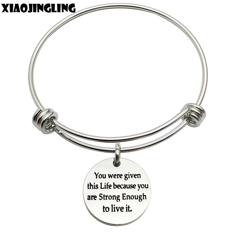 XIAOJINGLING Charm Bangle'You were given this Life because you are Strong Enough to live it'Women Bracelet Fashion Birthday Gift
XIAOJINGLING Charm Bangle'You were given this Life because you are Strong Enough to live it'Women Bracelet Fashion Birthday Gift