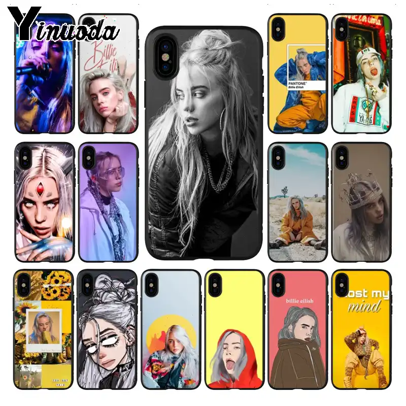 billie eilish 13 girl black silicone tpu soft phone case cover
